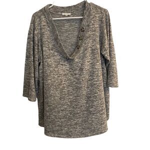 Ava James Black/ White V-Neck‎ sweater Sz 1X